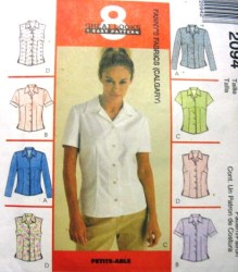 2094  MCCALLS 8 EZ BUTTON TOP SLEEVES OR NOT PATTERN 4-8, 8-12, 12-14; 18-22 choice